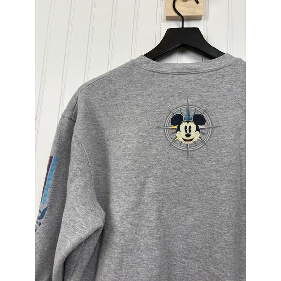 Disney Gray Cropped Printed Theme Park Crew Neck Sweater - Medium #171 - Picture 11 of 13
